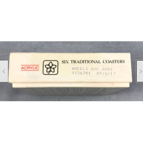 Vtg 6 Acrylic Pimpernel Coasters Wheels Across Australia 0126701 DJ Brennan 1981 - Picture 2 of 6